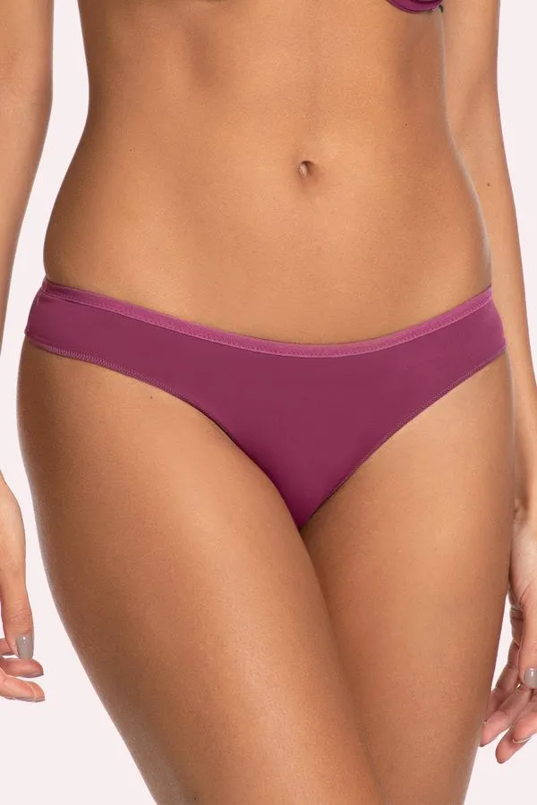 Calcinha Biquíni Empina Bumbum Básico Liso Merlot Merlot - M