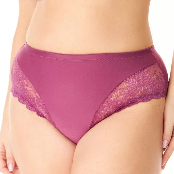 Calcinha Alta Plus Power Renda Merlot Merlot - G