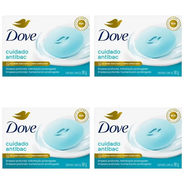 Kit c/4 Sabonetes Dove 90g Cuidado Antibacteriano