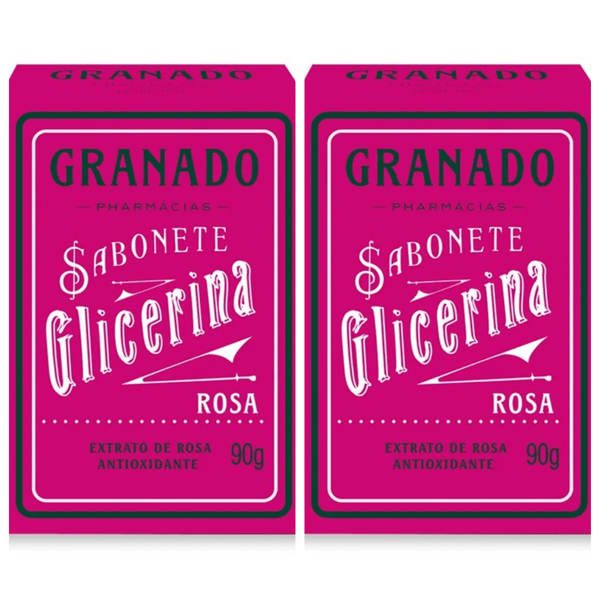 Kit c/2 Sabonete Barra Granado Glicerina Rosa 90g