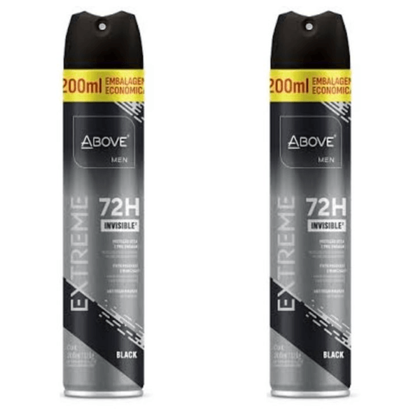 Kit c/2 Unidades de Desodorante Aerosol Above 72H 200ml Extreme Black