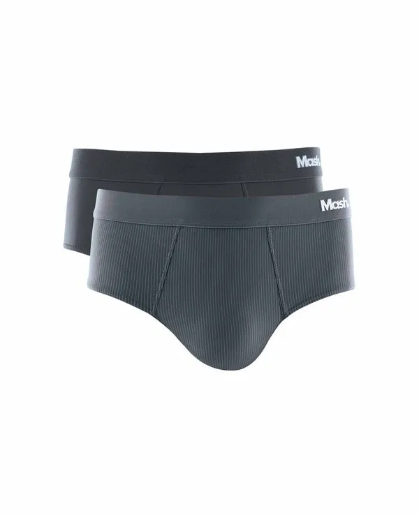 Kit 2 Cuecas Slip Microfibra Cinza Chumbo P