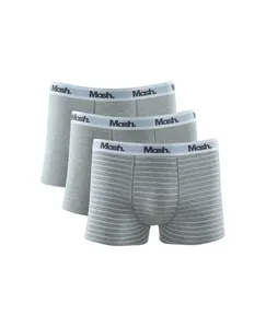 Kit 3 Cuecas Boxer Listrada Cotton Branco P