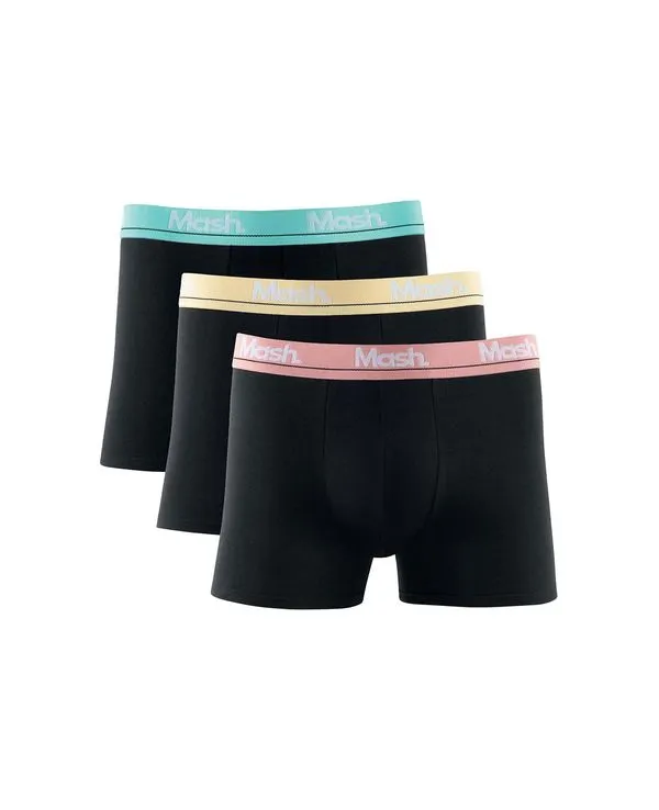 Kit 3 Cuecas Boxer Cotton Preto P
