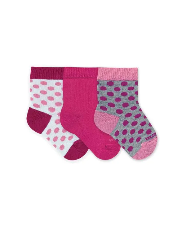Kit 3 Pares Meia Cano Médio Infantil Rosa Pink RN
