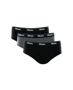 Kit 3 Cuecas Slip Algodão Plus Size Cinza Mescla Escuro XGG