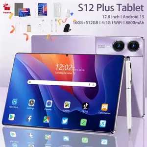 Tablet Android 15 Belteenk 12.8 16gb Ram 512gb Rom Deca Core 48mp Wifi 5g Bateria Alta Capacidade Teclado E Mouse Bluetooth Roxo