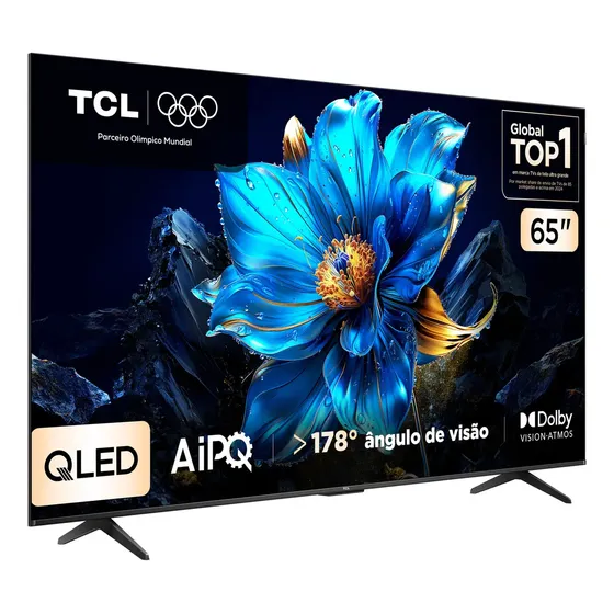 Smart TV TCL 65 Polegadas QLED 4K P7K WiFi Bluetooth Google TV HDR10+ Dolby Atmos Dolby Vision 65P7K