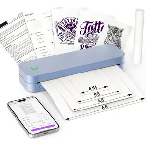 Impressora Termica De Portatil Para Decalque Tatuagem,bluetooth A4 Com App,impressora Portátil Sem Fio Profissional Com Bateria De 2600mah,203dpi,compatível Com Viagens, Escritório, Escola E Casa