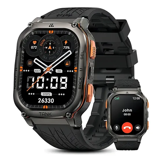 Kospet M3 Ultra Relogio Smartwatch Masculino,1.96"Amoled Relogio Esportivo Inteligente Gps,5atm& Ip69k Chamadas Bluetooth Monitor De Frequência Cardíaca/SPO₂/Sono,60 Dias De Bateria,170 Modo Esportivo