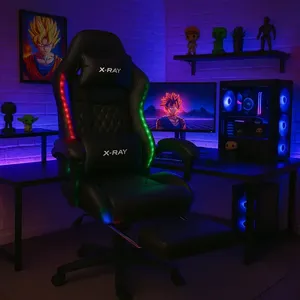 Cadeira Gamer Rgb X-ray Online Led Escritório Streamer