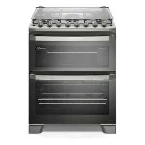 Fogão 5 bocas Electrolux Cinza Experience com Duplo Forno, PerfectCook360 e Vapor Bake FE5DC