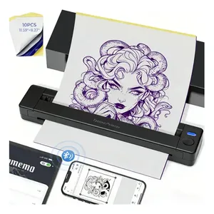 Impressora Portátil Decalque Tatto Bluetooth A4 Ios Android Preto 127/220v