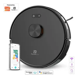 Robô Aspirador Inteligente Panda Plus AMG-R3 PRO com Mapeamento a Laser, Aspira e Passa Pano para Alexa e Google