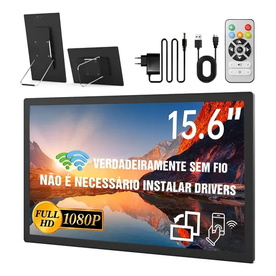 Monitor Gamer Portátil Sem Fio 15.6'' Full Hd 1080p 60hz