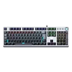 Teclado Gamer Mecânico Usb Aula F3018 Com Led Cor De Teclado Preto Idioma Português Brasil