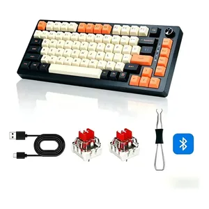 Teclado Gamer Mk32 75% 2.4ghz/usb-c/bt5.0, Inglês Us Laranja Inglês Us