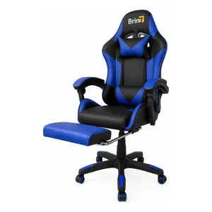 Cadeira Escritorio Gamer Ajustes Ergonômica Giratória Azul
