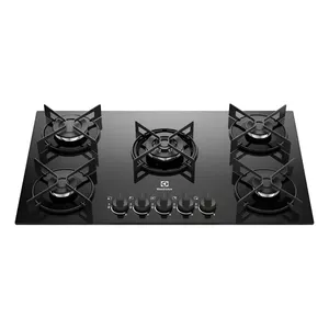 Cooktop 5 Bocas Gás Electrolux Mesa de Vidro Efficient Tripla Chama e Grade Aço Fosco (KE5GT) Bivolt