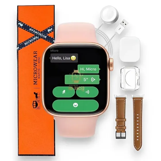 Relógio Smartwatch Microwear W11 Mini Série 11 Chatgpt 42mm Lançamento 2026 Rosa SMARTWATCH ADVANCED PRO
