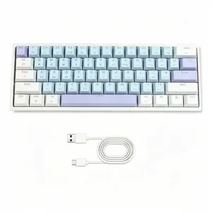 Teclado Mecânico Gamer Mk25 60% 61 Teclas Switch Red Teclas Usb Rgb ,inglês Us Azul