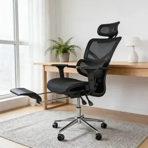 Cadeira Escritório Ergonômica Giratória Fohar Tribecca 200kg Preto Telado Sintético