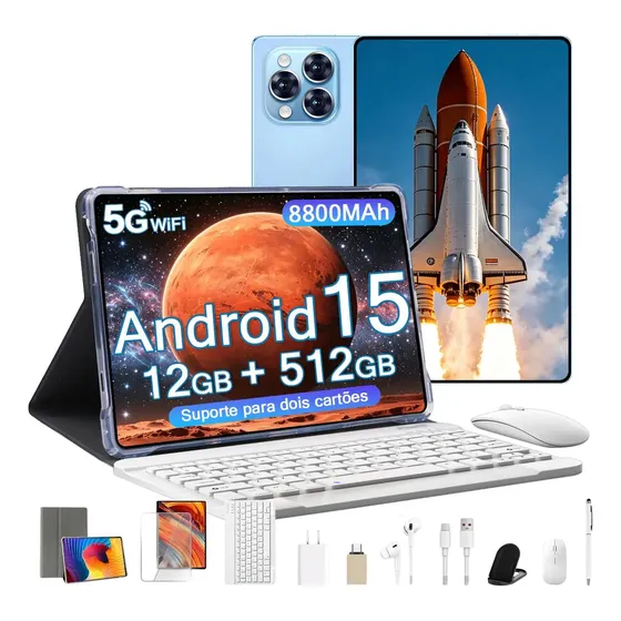 Tablet Hancdon Pro12 Azul-aço, 1.024 TB e 16 GB RAM, de 11.6" Android 15