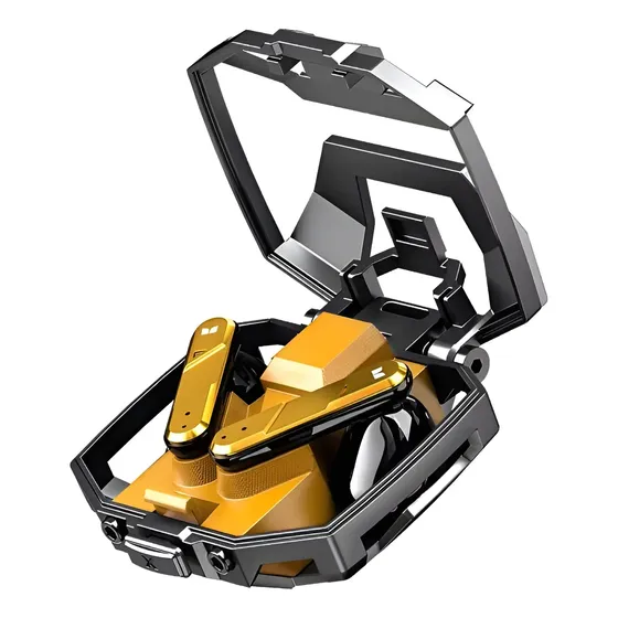 Fone de Ouvido Gamer Monster AIRMARS XKT09 sem Fio com Bluetooth e Cancelamento de Ruído Laranja