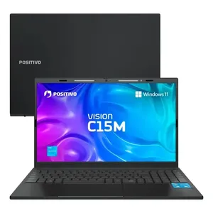 Notebook Positivo Vision C15M Intel Celeron N4500 Windows 11 Home 4GB RAM 128GB eMMC Tela 15" Full HD IPS Antirreflexo - Minitela e Tecla Copilot - Cinza