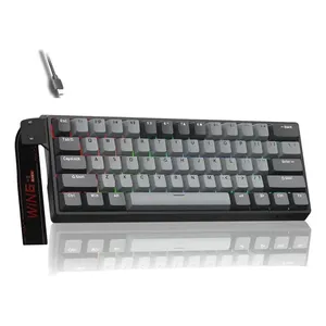 Teclado Mecânico Gamer Win60 C Fio Preto Rgb Hot Swappable