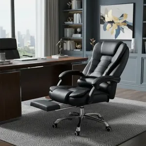 Cadeira Presidente Python Fly Preto Ergonômica Reclinável com Apoio de Pés
