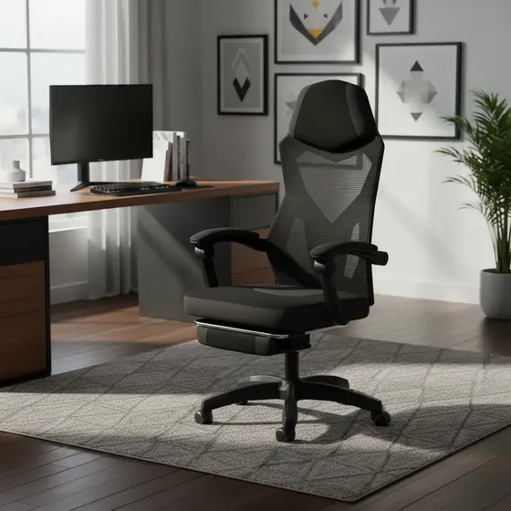 Cadeira Gamer Ergonômica Giratória Apoio De Pés Confortável