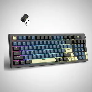Teclado Mecânico Gamer Sem Fio Rgb Abnt2 Usb Bluetooth Preto