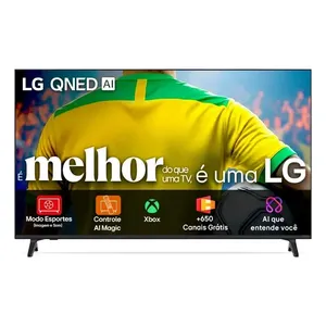 Smart TV 4K 55" LG QNED73 Portal de Games Processador AI α7 Gen8 4K Super Upscaling Google Cast Integrado Controle AI Magic WebOS 25 Modo Esportes Alerta de Esportes