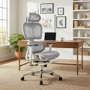 Cadeira Escritório Ergonômica Executiva Premium Sensetup Cosy T03 Cor Branco Material do estofamento Mesh