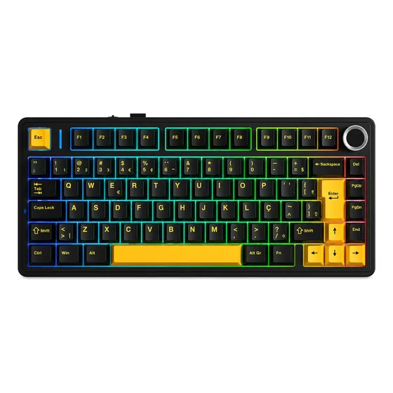 Teclado Mecânico Aula F75 75% Rgb Bluetooth 2.4g Usb-c Abnt