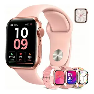 Relógio Smartwatch Mulhe Inteligente Feminino Esportivo Bluetooth Rosa A11 Quatro pulseiras