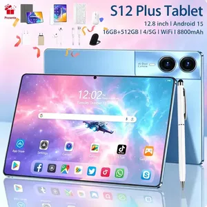 Tablet Com Chip Dual Sim 4G 5G Wifi 2.4/5ghz 512GB Kit Teclado E Mouse Profissional Tela 12.8 Hd Bateria Longa Duração Azul