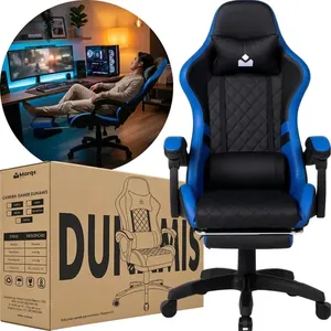 Cadeira De Escritorio Gamer Ergonômica Dunamis Azul Marqs Home Reclinável 180kg Resistente Giratória Confortavel Computador