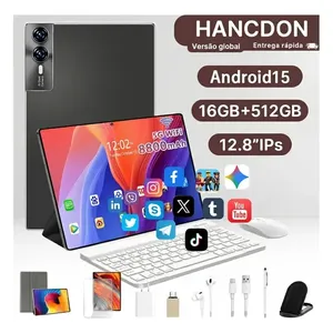 Tablet Hancdon 12.8 Polegadas Android 15 16gb Ram 512gb Deca Core Camera 48mp Wifi 5g Bateria 8800mah Preto