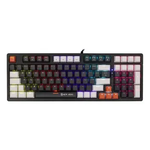 Teclado Mecânico Gamer New Hero Arkana Blue Usb Preto/cinza