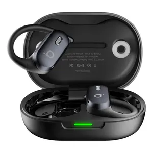 Fone De Ouvido Basike Bluetooth Sem Fio Esportivo, Profissional Fone De Ouvido Corrida Com Gancho Microfone, Ipx6 A Prova D'água, Anc Cancelamento De Ruído Ativo Fone De Ouvido Tws Preto