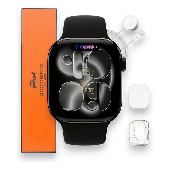 Relógio Microwear Smartwatch S11 Mini Series 11 42mm Whatsapp Gps Nfc 2026 Preto SMARTWATCH ADVANCED PRO