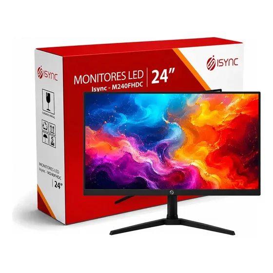 Monitor Isync 24 Full Hd Hdmi Vga 75hz Corporativo Preto