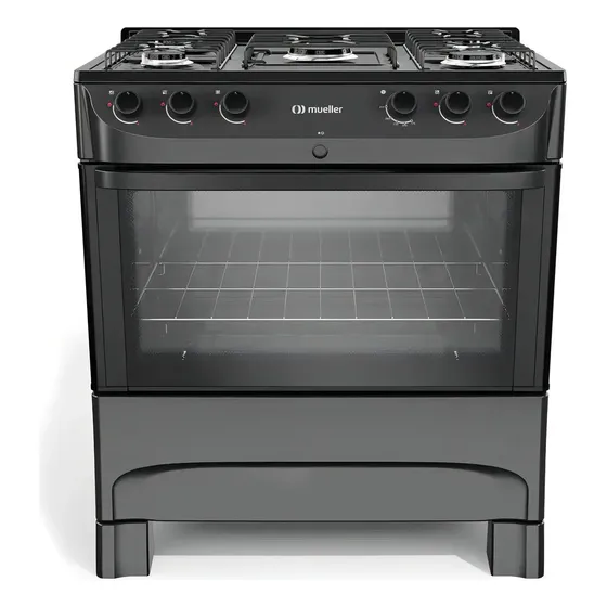 Fogão Mueller preto fosco 5 Bocas com mesa esmaltada e acendimento MFI5BC