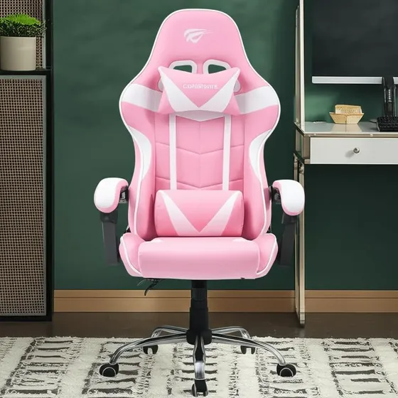 Cadeira Gamer Havit - Gc933 Ultimate - Rosa(pink) E Branca
