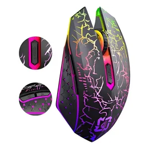 Mouse Sem Fio Recarregável Wireles Optico Led Rgb Ergonômico