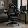 Cadeira Gamer Profissional Reclinável Apoio De Pés Cinza Cor Preto Material Do Estofamento Couro Sintético