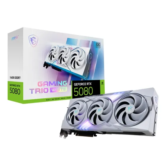 Placa gráfica Nvidia Geforce Msi Rtx 5080 16g Gaming Trio Oc White Pcie 5.0 Compufan