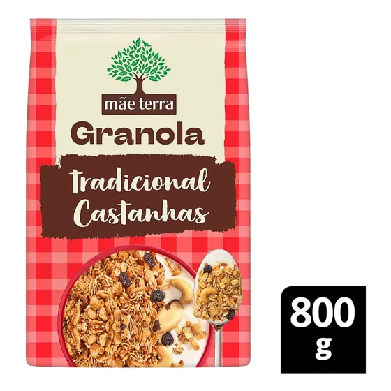 Granola Tradicional Com Castanhas Mãe Terra 800g